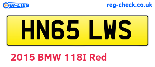 HN65LWS are the vehicle registration plates.