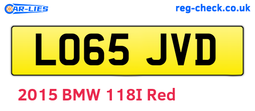 LO65JVD are the vehicle registration plates.