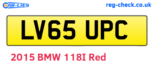 LV65UPC are the vehicle registration plates.