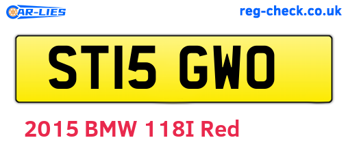 ST15GWO are the vehicle registration plates.