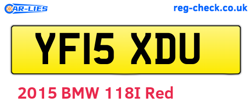 YF15XDU are the vehicle registration plates.