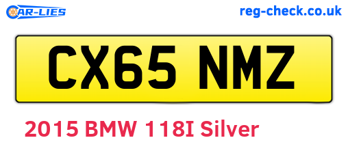 CX65NMZ are the vehicle registration plates.