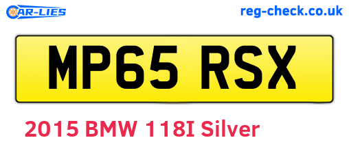 MP65RSX are the vehicle registration plates.