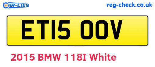 ET15OOV are the vehicle registration plates.