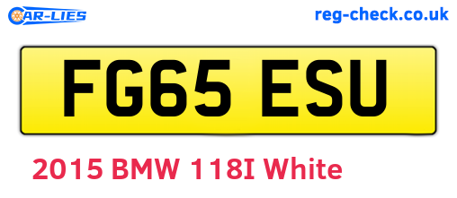 FG65ESU are the vehicle registration plates.