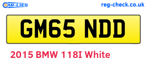 GM65NDD are the vehicle registration plates.