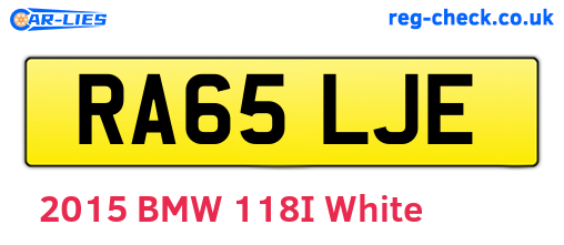 RA65LJE are the vehicle registration plates.