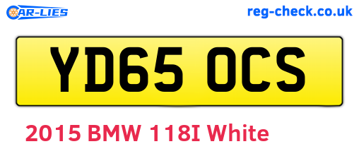YD65OCS are the vehicle registration plates.