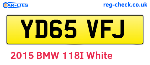 YD65VFJ are the vehicle registration plates.