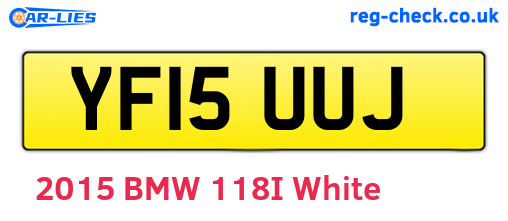 YF15UUJ are the vehicle registration plates.