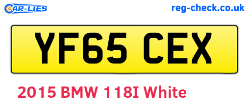 YF65CEX are the vehicle registration plates.