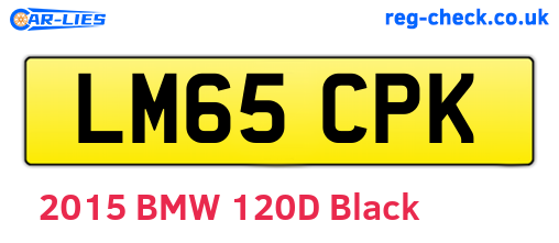 LM65CPK are the vehicle registration plates.