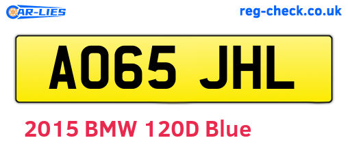 AO65JHL are the vehicle registration plates.