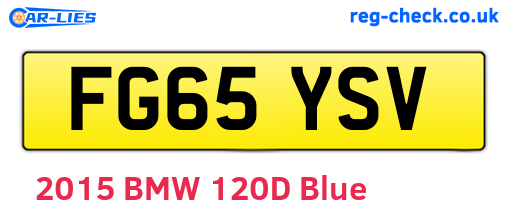 FG65YSV are the vehicle registration plates.