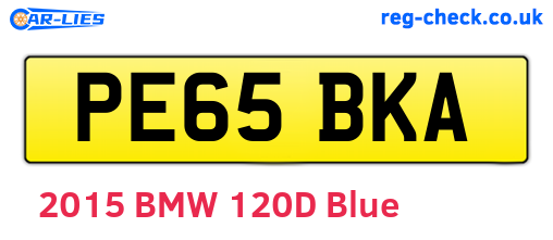 PE65BKA are the vehicle registration plates.