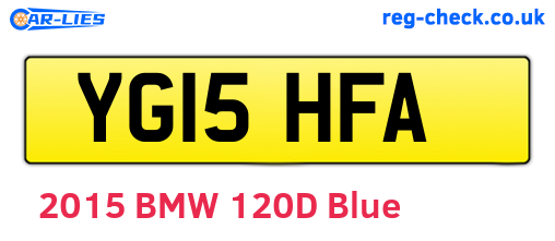 YG15HFA are the vehicle registration plates.