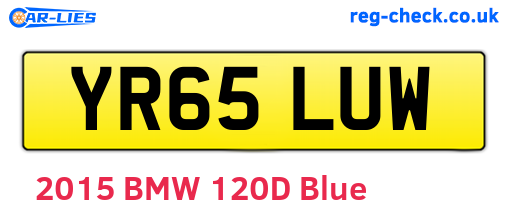 YR65LUW are the vehicle registration plates.