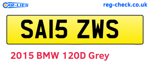 SA15ZWS are the vehicle registration plates.