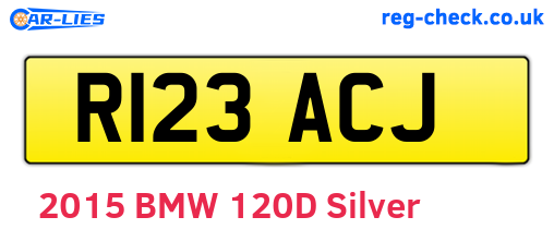 R123ACJ are the vehicle registration plates.