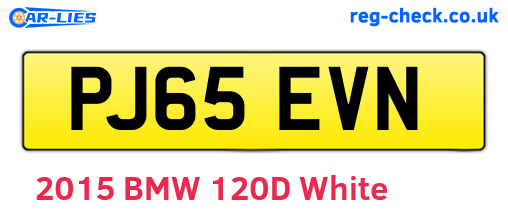 PJ65EVN are the vehicle registration plates.