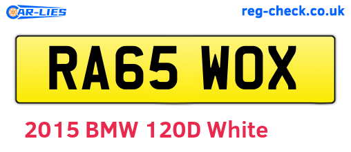 RA65WOX are the vehicle registration plates.