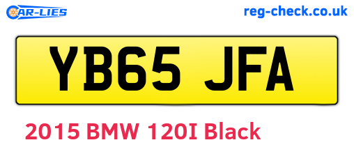 YB65JFA are the vehicle registration plates.