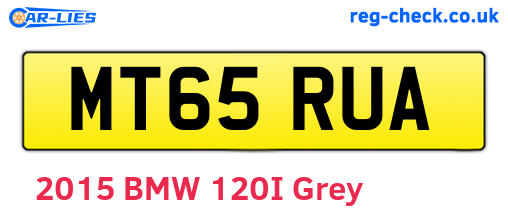 MT65RUA are the vehicle registration plates.