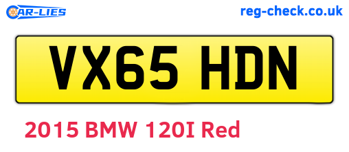 VX65HDN are the vehicle registration plates.