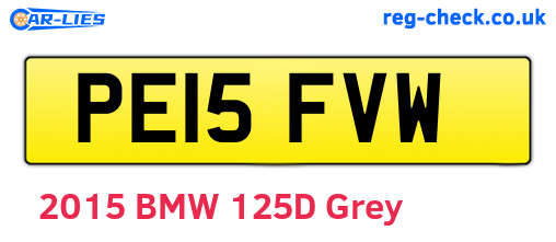 PE15FVW are the vehicle registration plates.