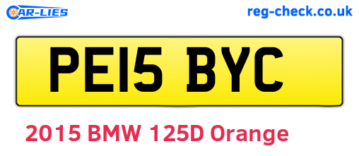 PE15BYC are the vehicle registration plates.
