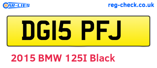 DG15PFJ are the vehicle registration plates.