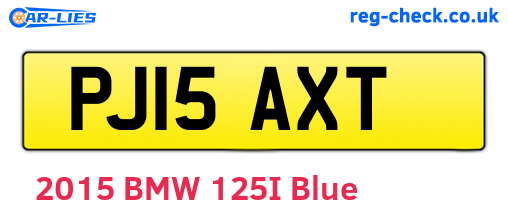 PJ15AXT are the vehicle registration plates.