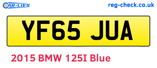 YF65JUA are the vehicle registration plates.