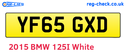 YF65GXD are the vehicle registration plates.