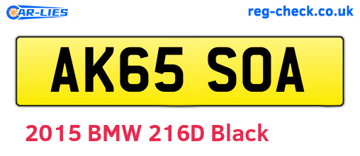 AK65SOA are the vehicle registration plates.