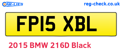 FP15XBL are the vehicle registration plates.