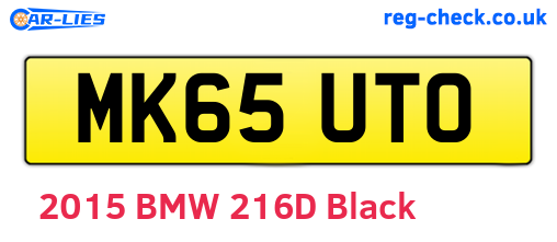 MK65UTO are the vehicle registration plates.