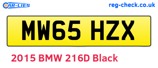 MW65HZX are the vehicle registration plates.