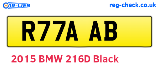 R77AAB are the vehicle registration plates.