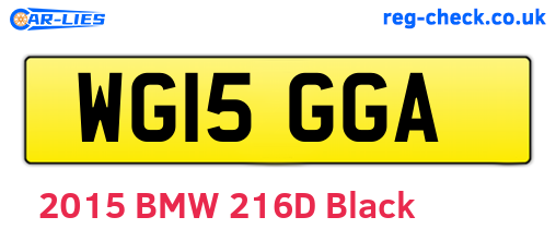 WG15GGA are the vehicle registration plates.