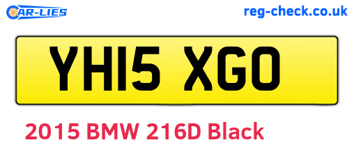 YH15XGO are the vehicle registration plates.