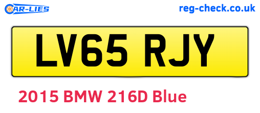 LV65RJY are the vehicle registration plates.