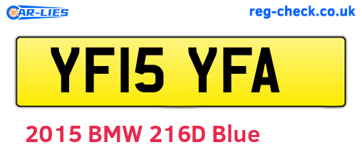 YF15YFA are the vehicle registration plates.