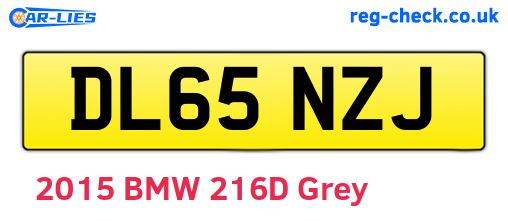 DL65NZJ are the vehicle registration plates.
