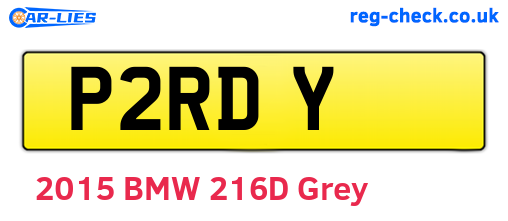 P2RDY are the vehicle registration plates.
