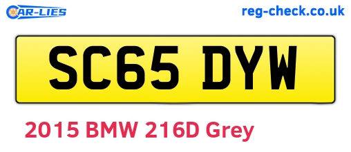 SC65DYW are the vehicle registration plates.