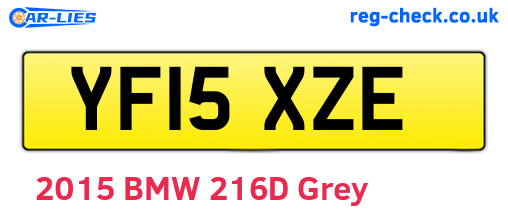 YF15XZE are the vehicle registration plates.