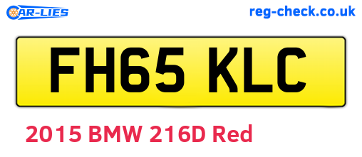 FH65KLC are the vehicle registration plates.