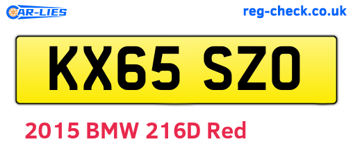 KX65SZO are the vehicle registration plates.