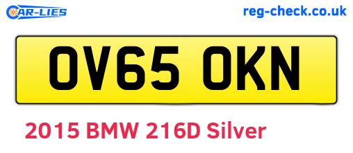 OV65OKN are the vehicle registration plates.